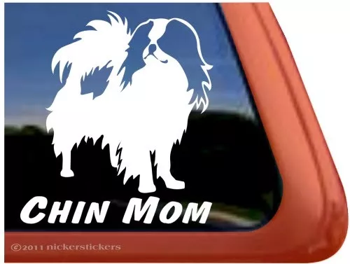 Chin Mom |High Quality Japanese Chin Vinyl Dog Window Decal Sticker