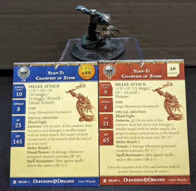 D&D Miniatures Yuan-ti Champion of Zehir 59/60 Rare Desert of Desolation A1W2