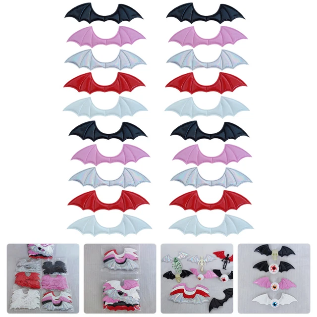 20 piezas murciélagos artesanales alas de murciélago Halloween alas de murciélago hágalo usted mismo cabello