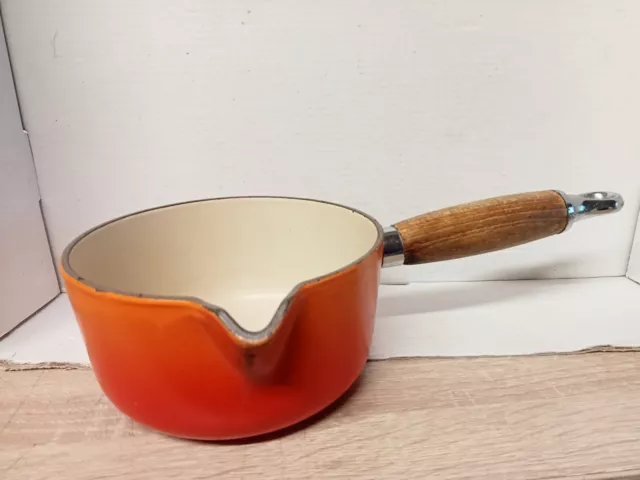 Le Creuset Casserole Orange Fonte Émaillée Diamètre 14 cm