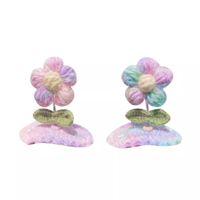 Flower Baby Girl Hair Clip Crochet Knitted Little Girl Hairpins Grooming Clips