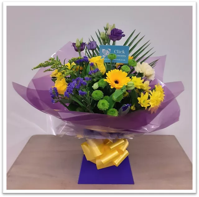 FRESH REAL FLOWERS  Delivered UK Highlight Yellow Bouquet Free Flower Delivery