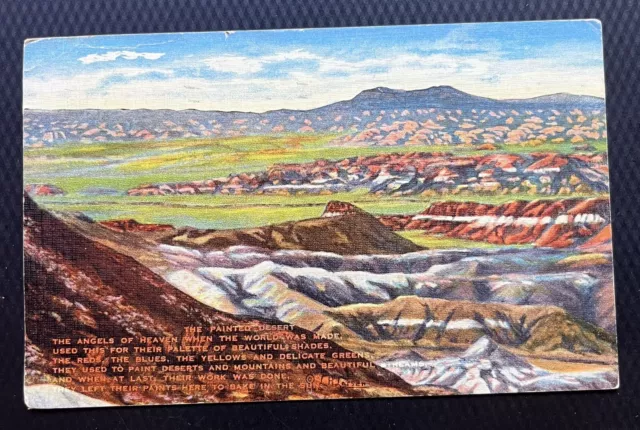 The Painted Desert by L. H. “Dude” Larsen. 1950 Vintage Linen Postcard