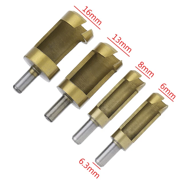 4Pcs 1/4" Rod for Plug Drill Cutter Cork Hole Saw Wood Too