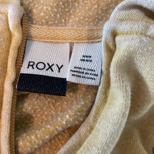 Roxy Jacket Womens Medium Yellow Full Zip Ladies Graphic est1990 dc7 2