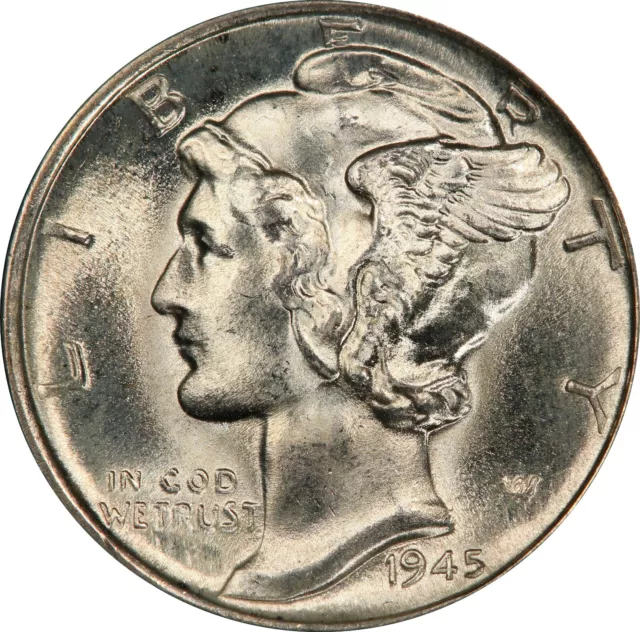 1945-D MS66FB Mercury Dime, PCGS 73520270