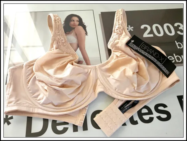 BRAND X-Woman's-20DD-Embroidered Trim-Soft Cup U/W Bra-RRP $89.95-Nude-BNWT