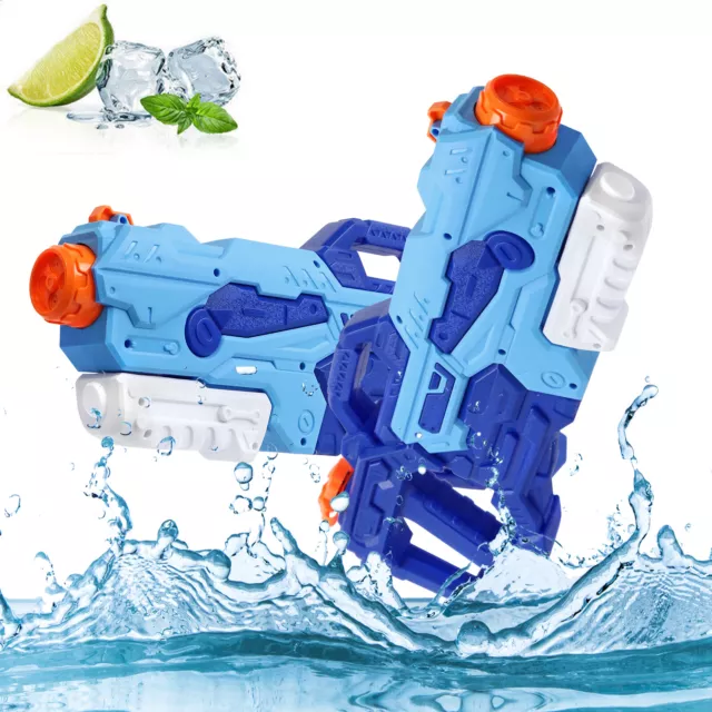 2pcs Wasserpistole Spritzpistole Gun Reichweite Erwachsene PoolSpielze 1500ml DE