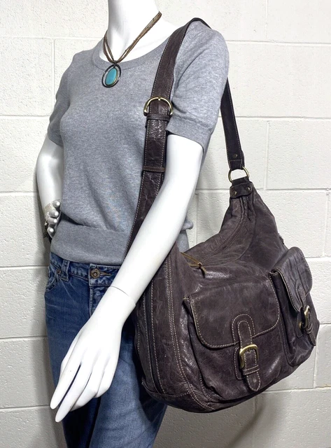 STORKSAK London Emily Leather Diaper Bag BROWN w/ Changing Pad & Zippered Case
