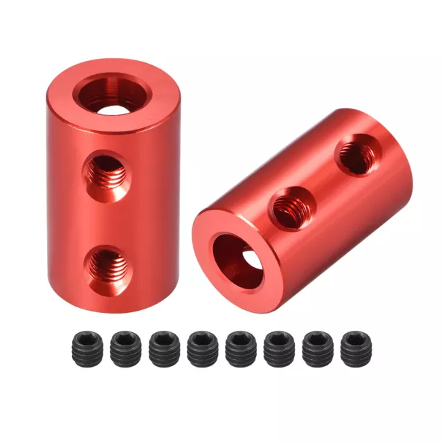 Shaft Coupling 6mm to 6mm Bore L20xD12 Robot Motor Wheel Rigid Coupler Red 2 PCS