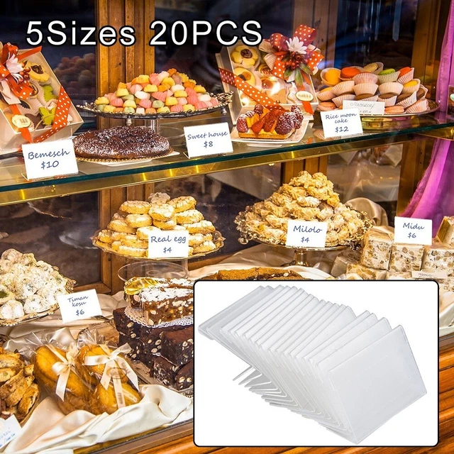 20 x mini cartello acrilico trasparente supporto targa prezzo etichetta supporto display