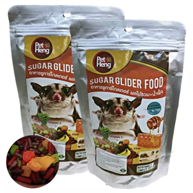 Pellets de comida para hámster planeador de azúcar mezclado fruta miel sabor bocadillo mascota 180 g x2