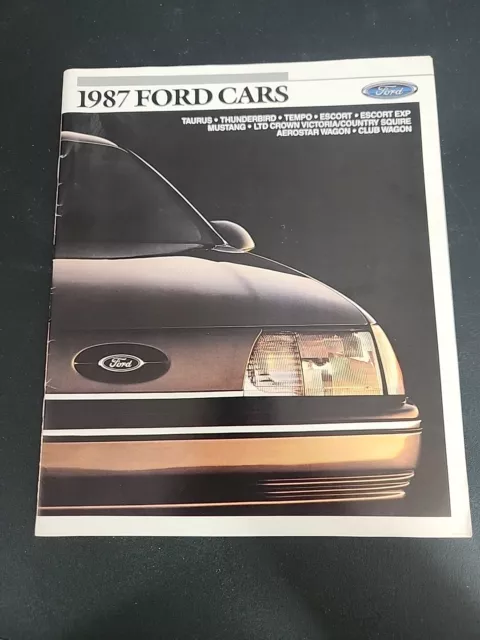 1987 Ford Cars Sales Dealer Brochure Taurus Thunderbird Tempo Escort Mustang