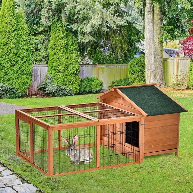 Outdoor Guinea Pig Hutch Garden Patio Rabbit Chicken Cage Pet House Shelter Shed