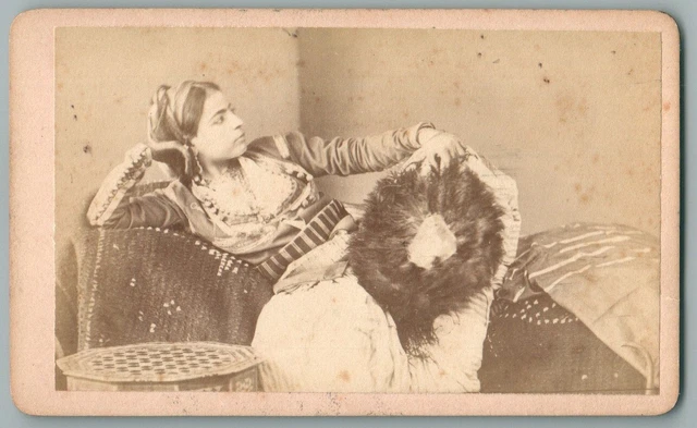 PHOTO ANCIENNE XIXÈME orientaliste cdv portrait A. Clavier Alger militaire 1868 EUR 79,00 - FR