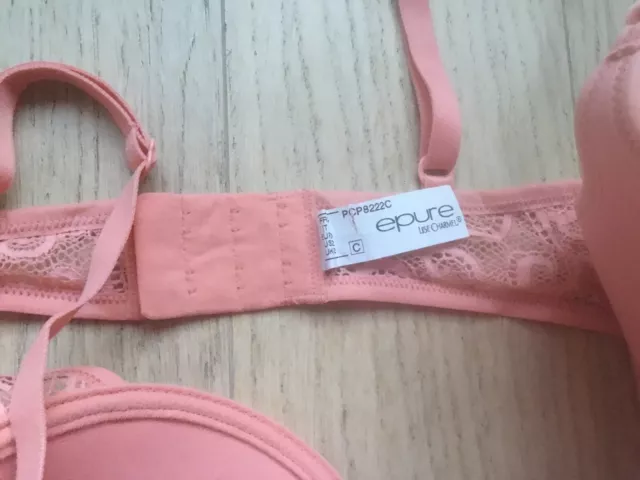 $135 Epure By Lise Charmel Peach Light Pink Underwire Bra Size 32C NEW 2