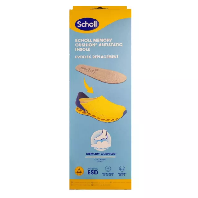 Scholl Solette Plantari EVOFLEX Antistatica Memory Cushion Anche per Clog Evo