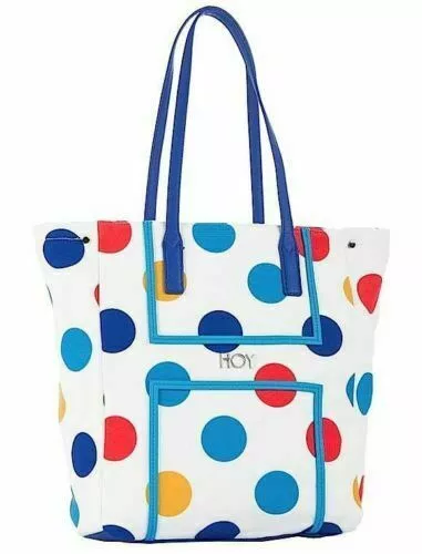 BORSA Shopper HOY Seven DOTS fantasia a pois con manici BAG Grande