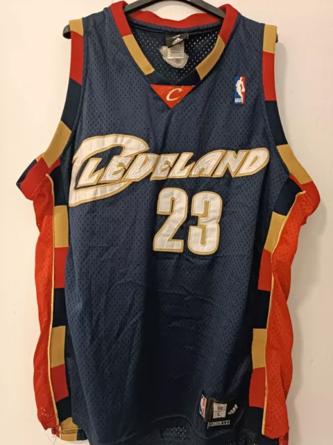 CANOTTA Maglia CLEVELAND CAVALIERS VINTAGE Adidas Basket NBA 23 JAMES  TG L