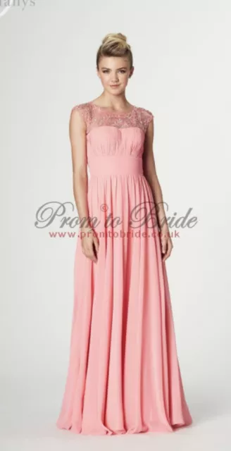 Tiffanys Evelyn size 12 coral Peach Long Evening Dress Prom dress BNWT