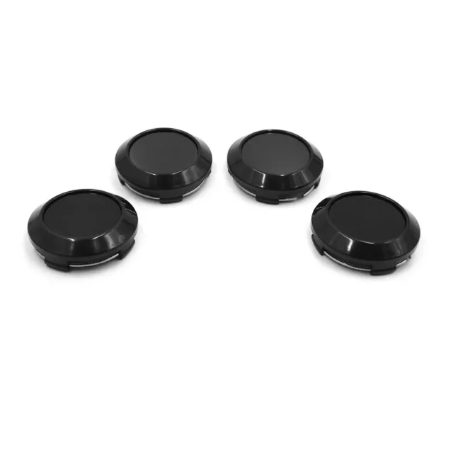 4Pcs 64mm Dia 4 Taco Tapa de Eje Central Emblema Negra de Cubo de Rueda de Coche