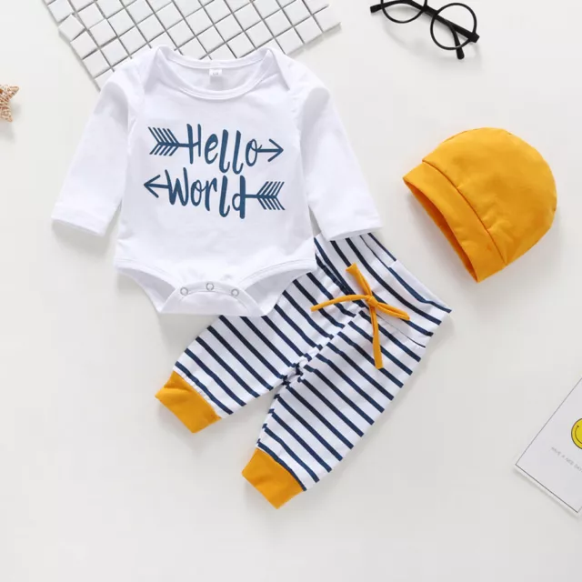 Cappello body a righe neonato bambine vestiti a maniche lunghe con pagliaccio a righe 9