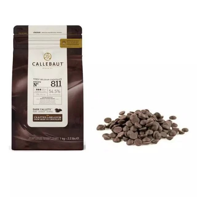 Callebaut Dark Chocolate Belgian Couverture Callets 811 1kg - Crafted in Belgium