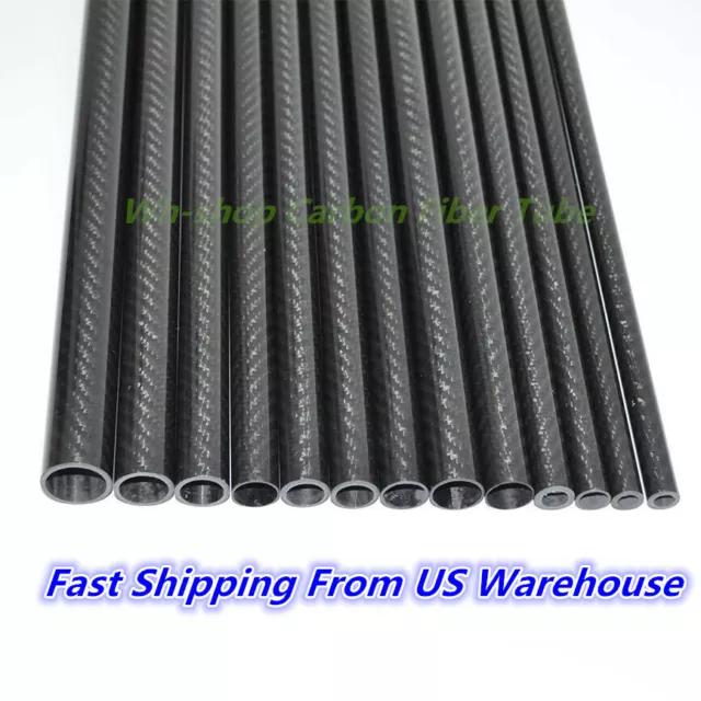 3K Roll Wrapped Carbon Fiber Tube/Pipe OD18mm x ID14mm 15mm 16mm  x 500mm Shaft