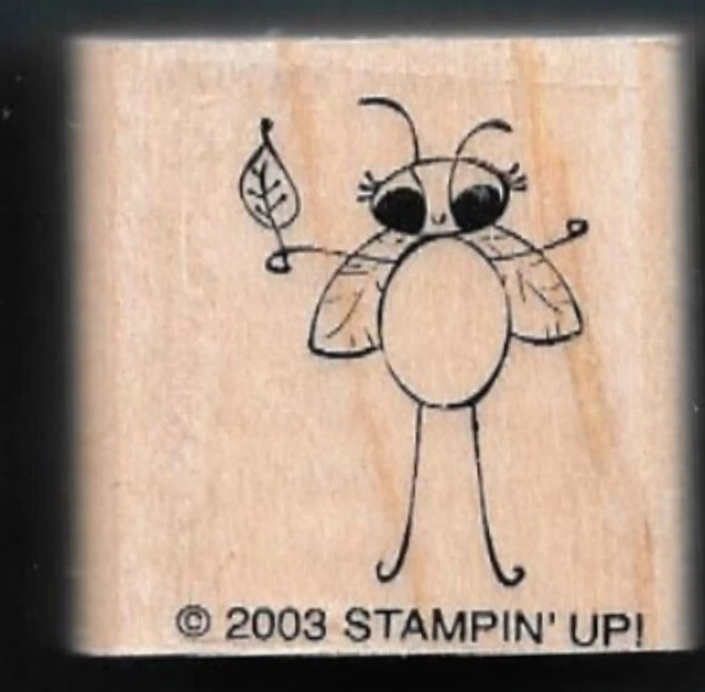 LADYBUG BEETLE LEAF CUTTER Insect BUG NATURE Stampin Up! 2003 wood RUBBER STAMP
