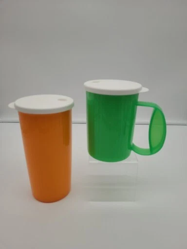Set of 2 Tupperware Insulated Coffee Hot Cocoa Mug & Cup Tumbler