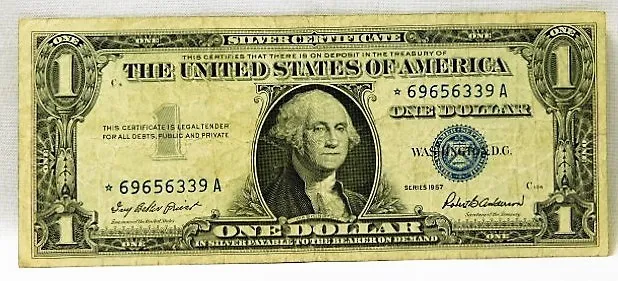 1957- Blue Seal $1 *Star Note * Silver Certificate *