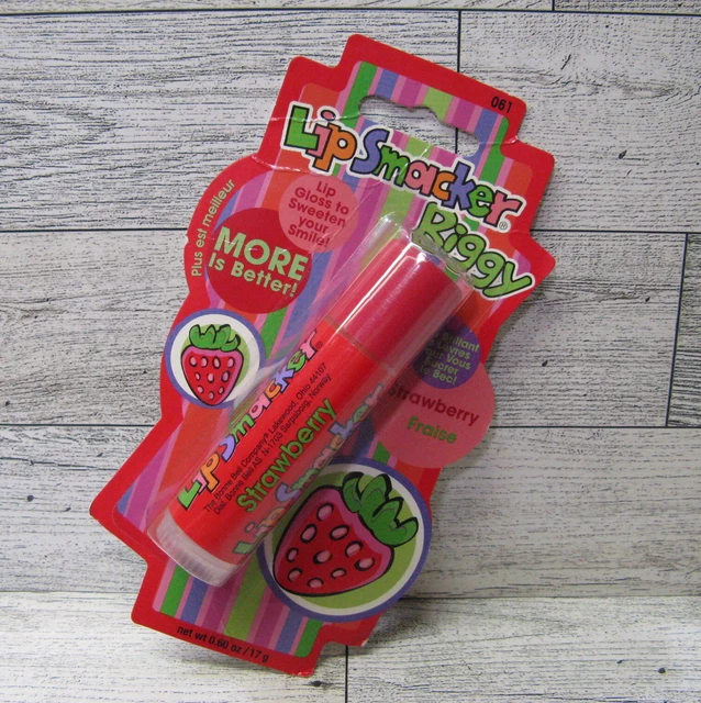 Vtg Lip Smacker Biggy Strawberry Bonne Bell USA .60 Oz Lip Gloss New On Card