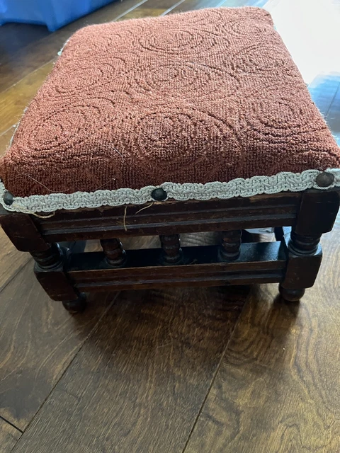 Antique Wooden Decorative Footstool