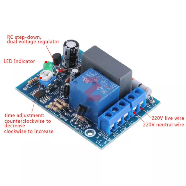 AC 220V Adjustable Timer Relay Delay Module Timing Turn On/Off Switch Board