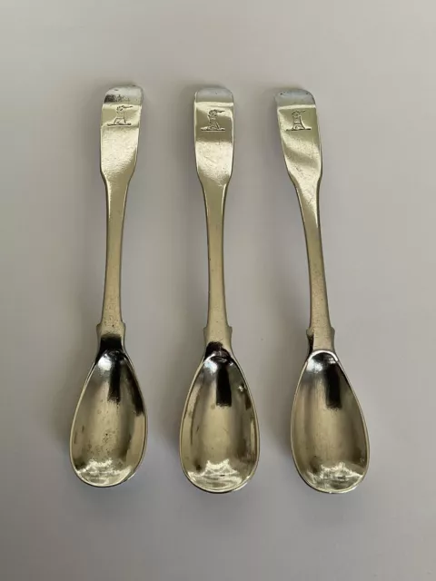 A Set of Three Irish Provincial Sterling Silver Mustard Spoons by J&N Nicholson