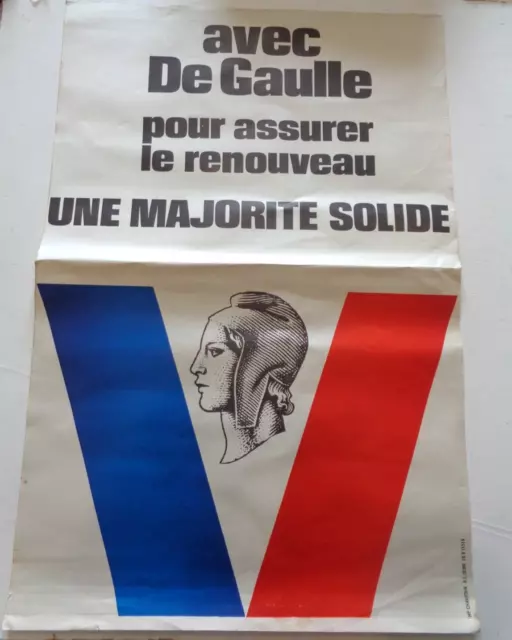 Affiche politique années 60, Général De Gaulle.