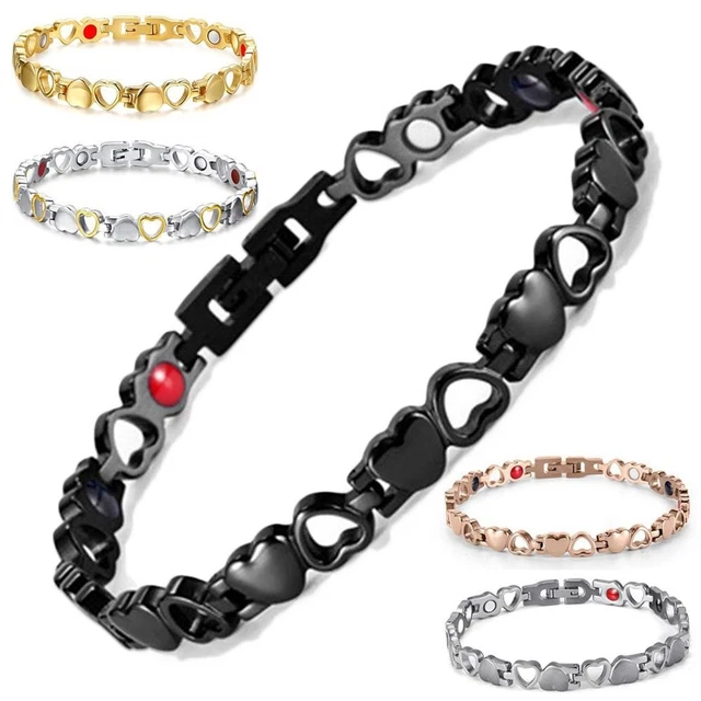 Pulsera magnética de drenaje acero titanio alivio de la artritis para el corazón