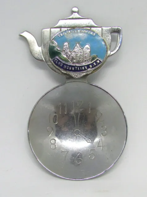 Souvenir Tea T Caddy Spoon Silver Colouring The Three Sisters Blue Mountains NSW