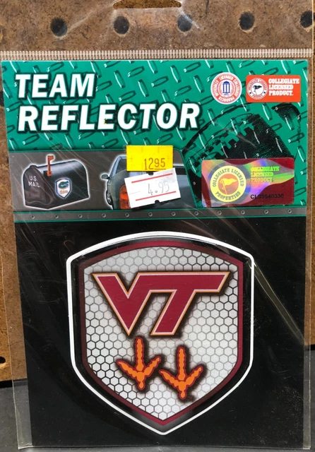Virginia Tech Hokies NCAA Team Shield Automobile Reflector NOS Sealed