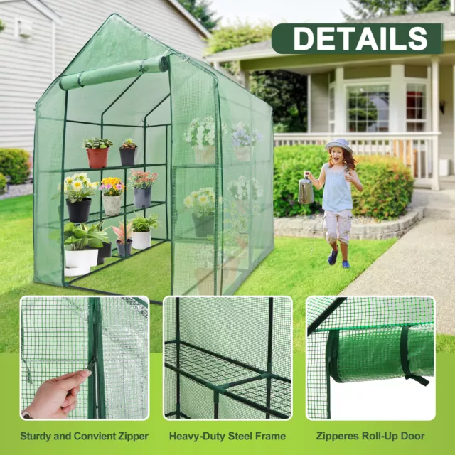 Portable Greenhouse Walk In Green House Outdoor Plant Gardening Year Around 3