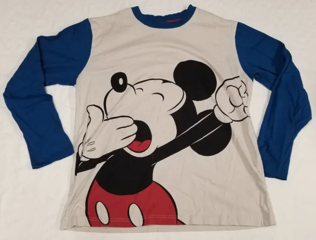 GIANT SLEEPY MICKEY Mouse long-sleeve shirt women sz XL Disney