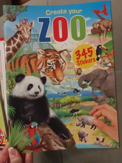 Depesche 11416 Create your ZOO Malbuch mit Stickern Kreativbuch Aufkleberspaß