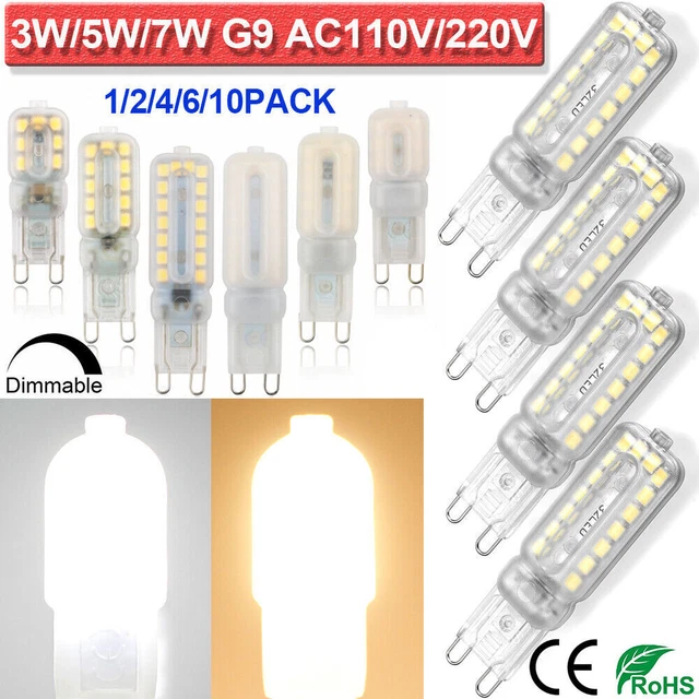 1-10PACK G9 LED Bulb Dimmable 3W 5W 7W  Bi-Pin Base Capsule Light Halogen Bulbs