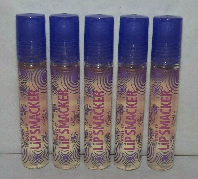 5 x LIP SMACKER Lip Gloss ~ VANILLA ROLL IT Rollerball ~ Lot of 5 Bonne Bell