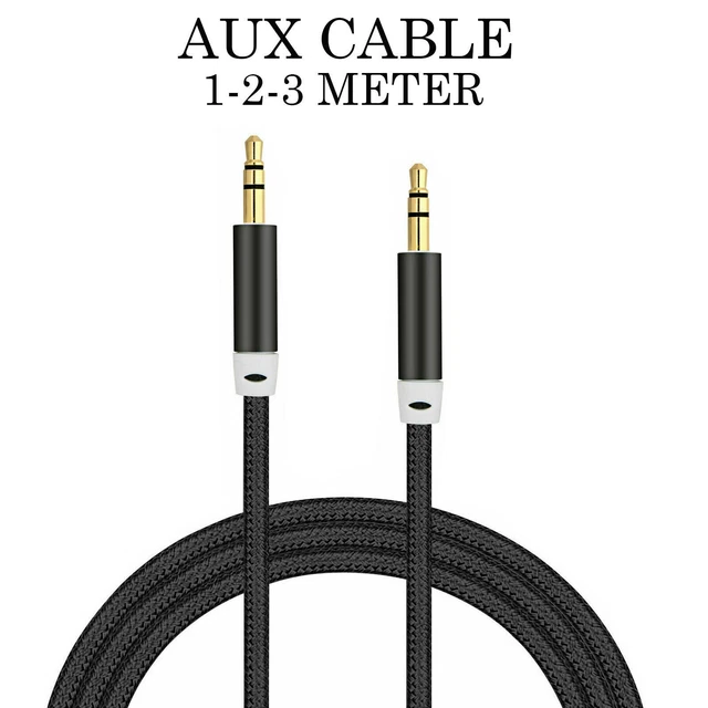 Headphone Aux Cable Audio Lead 3.5mm Jack to Jack Stereo PC Car Male 1m to 3m