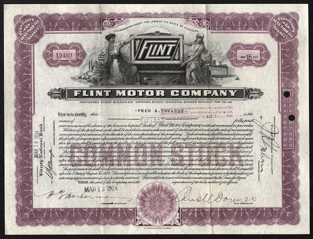 1924 Michigan: Flint Motor Company
