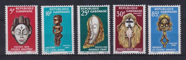 Gabun 1966 Masken Mi.-Nr. 238-42 Satz kpl. postfrisch **