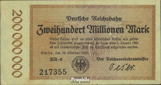 GERMAN EMPIRE PICK-NUMBER: S1018 Inflationsgeld the German Reichsbahn ...