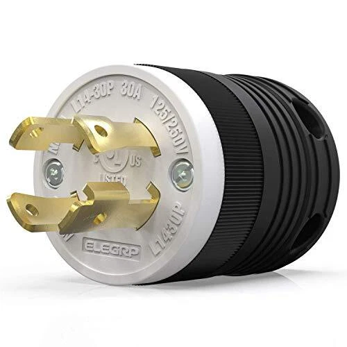 ELEGRP NEMA L14-30P Locking Plug Generator Twist Lock Adapter Male Plug 30 Am...
