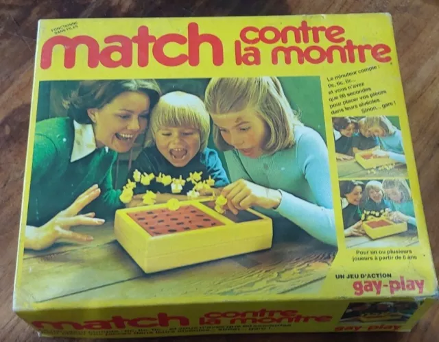 Jeu de société complet MATCH CONTRE LA MONTRE - Jeu d'action Gay-Play - 1980